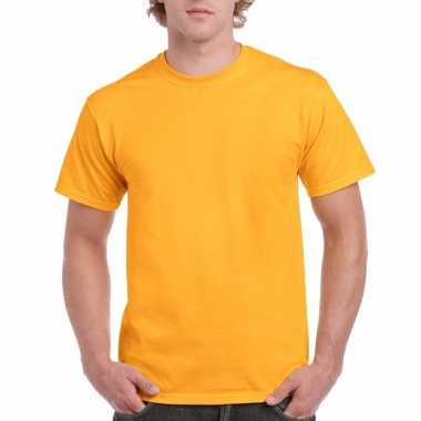 Goedkope gekleurde shirts donker goudgeel voor volwassenen