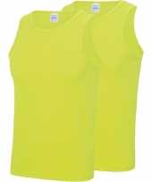 2 pack maat l sport singlets hemden neon geel voor heren shirt