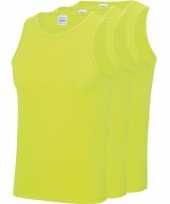 3 pack maat s sport singlets hemden neon geel voor heren shirt