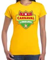 Carnaval verkleed t-shirt limburg geel voor dames
