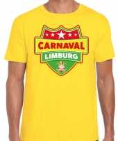 Carnaval verkleed t-shirt limburg geel voor heren