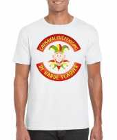 Geel carnavalsvereniging de harde plasser limburg heren t shirt wit