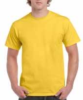Set van 2x stuks goedkope gekleurde shirts geel voor heren maat m 38 50